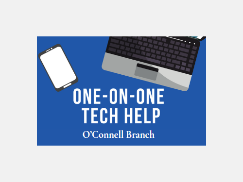 Event image for One-on-One Tech Help at O'Connell Library (Drop-In)