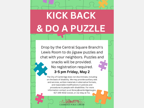 Event image for Kick Back and do a Puzzle! (Central Square)
