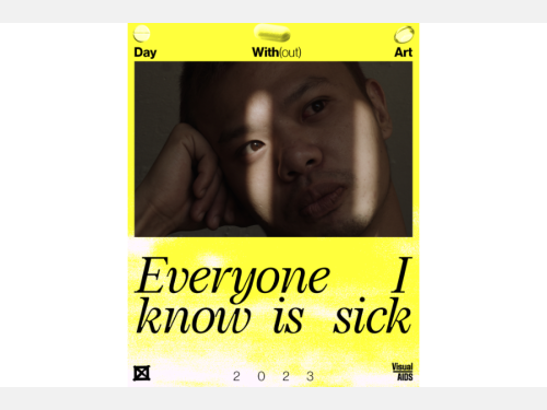 A yellow movie poster shows a film still and text reading “Everyone I know is sick.”