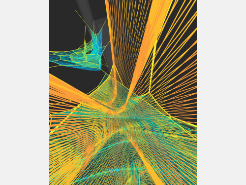 A digital rendering of Janet Echelman's installation