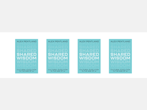 four identical images of the book cover for Shared Wisdom: Cultural Evolution in the Age of AI