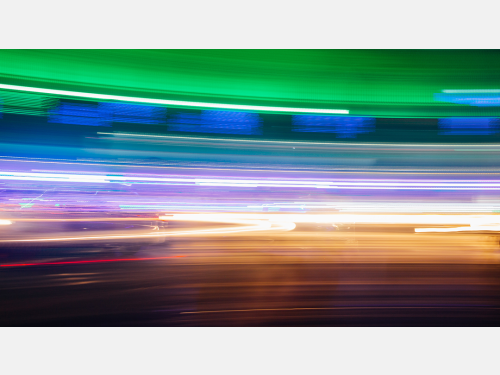 A blurry, colorful photo of lights. 