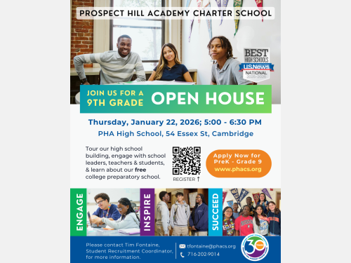PHA 9th Grade Open House flyer