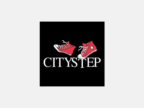 CityStep logo, which includes the word "CityStep" with red sneakers on top of it