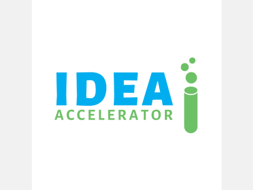 Idea Accelerator logo in blue and green