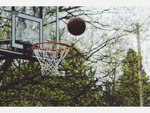 Photo of a basketball hoop.