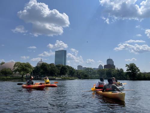 Kayaking on the Charles River.