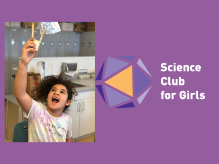 Science Club for Girls participant holding up her science experiment.