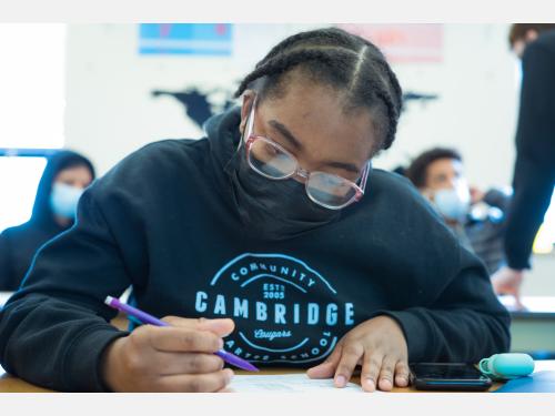 Photo of a student at Community Charter School of Cambridge.