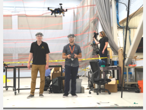 MIT Beaver Works Program photo of students working with a drone.